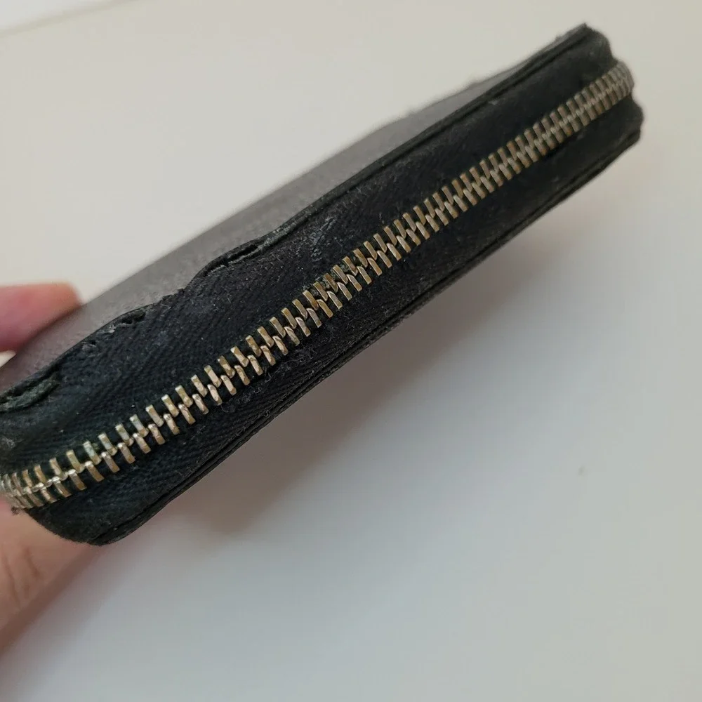 Louis Vuitton Damier Graphite Zippy Coin Purse Wallet Black Grey N63076